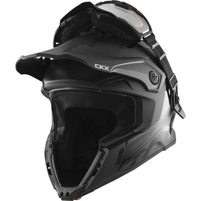 CKX Titan Original Carbon Electric Combo Helmet – Trail and Backcountry Solid - 210° Goggle Included