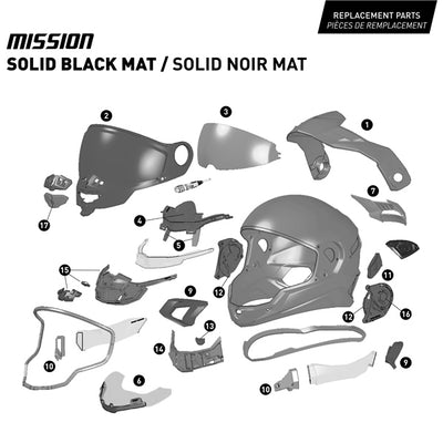 CKX Mission Free-Face Helmet - Carbon Solid