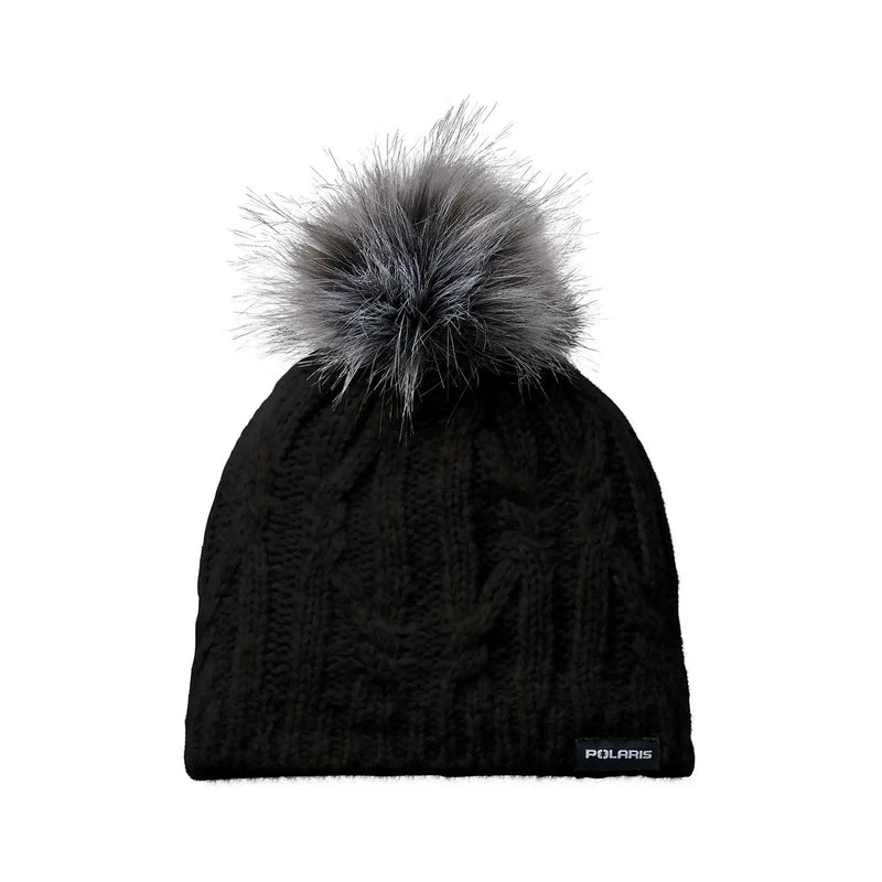 Women's Cable Knit Removable Pom Beanie