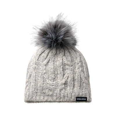 Women's Cable Knit Removable Pom Beanie