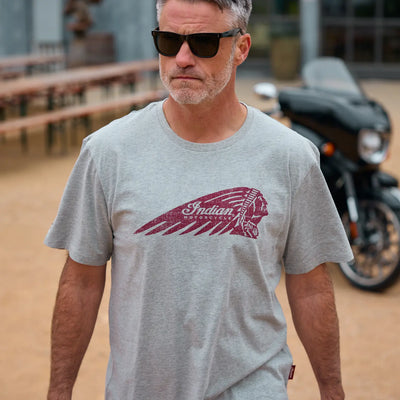 Men's Distressed Headdress Marl T-Shirt, Gray