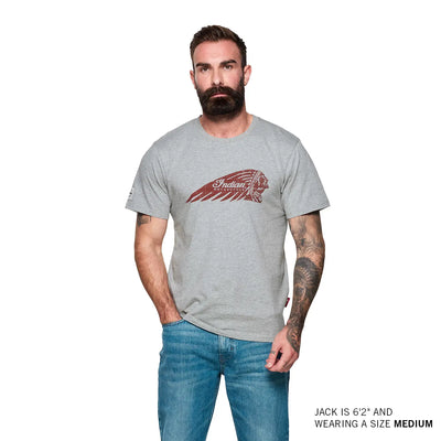 Men's Distressed Headdress Marl T-Shirt, Gray