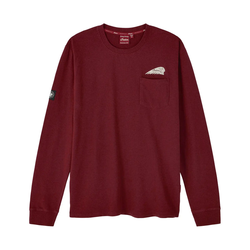 Men's Script Icon Pocket Long Sleeve T-Shirt, Port