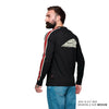 Men's Striped Sleeves Headdress Long Sleeve T-Shirt, Black