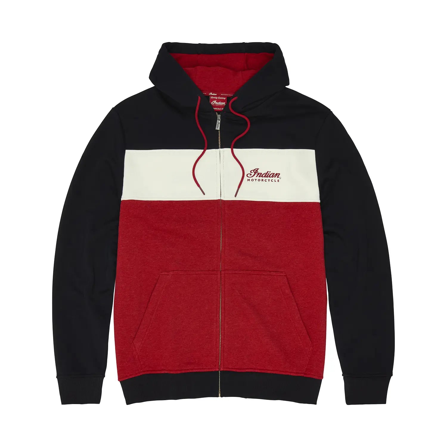 Men's Script Logo Colorblock Hoodie, Red