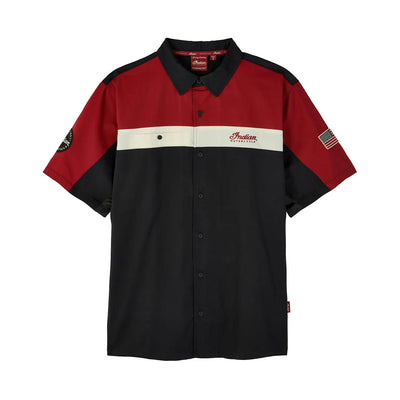 Men's Headdress Colorblock Shop Shirt, Red