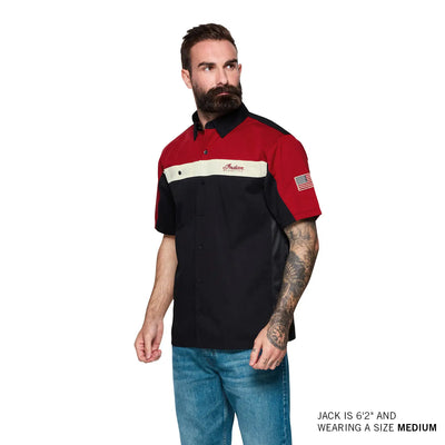 Men's Headdress Colorblock Shop Shirt, Red