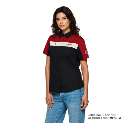 Women's Headdress Colorblock Shop Shirt, Red