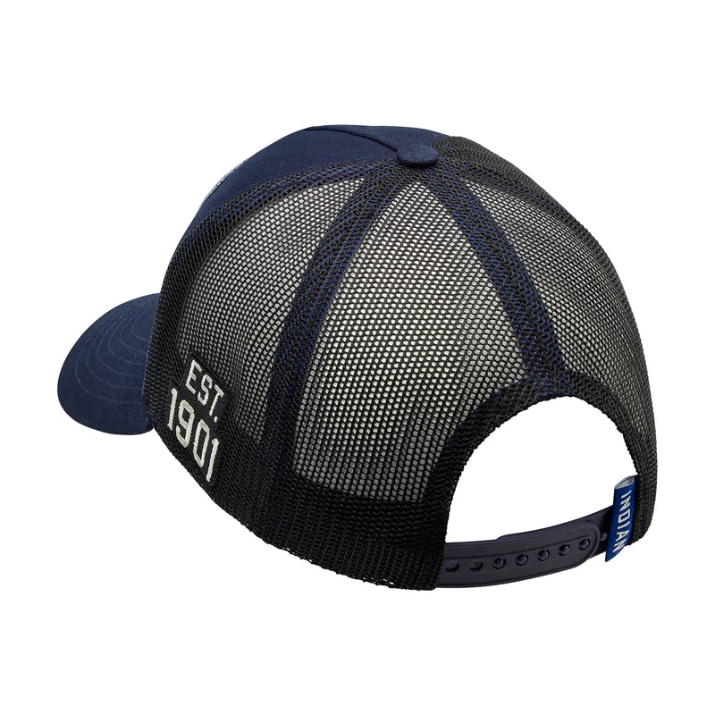 Block Logo Patch Trucker Cap, Navy