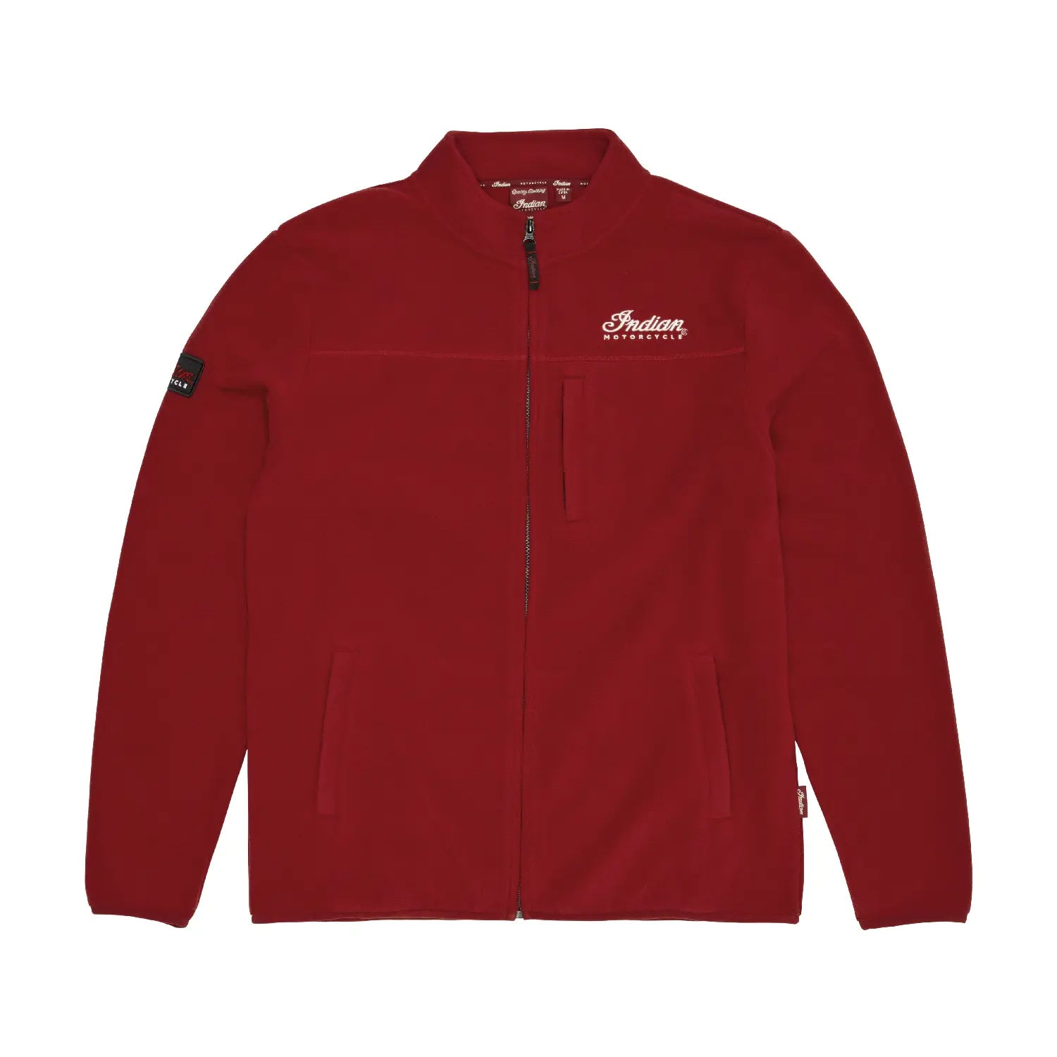 Men's Zip Thru Fleece Top, Red
