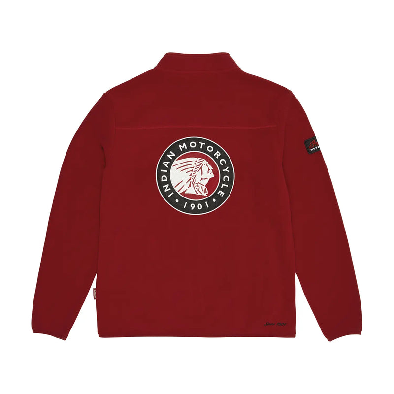 Men's Zip Thru Fleece Top, Red