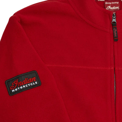 Men's Zip Thru Fleece Top, Red