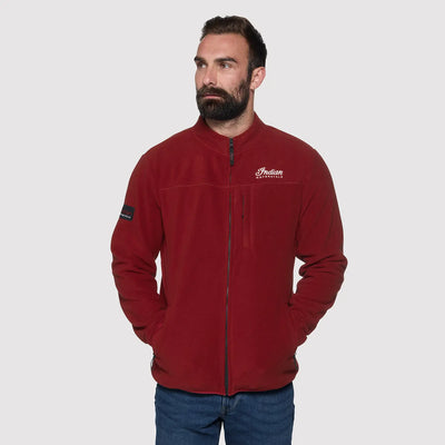 Men's Zip Thru Fleece Top, Red