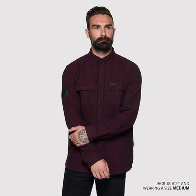 Men's Flannel Twill Shirt, Red