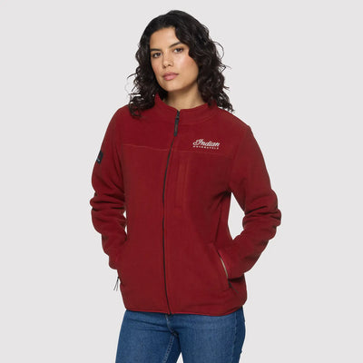 Women's Zip Thru Fleece Top, Red