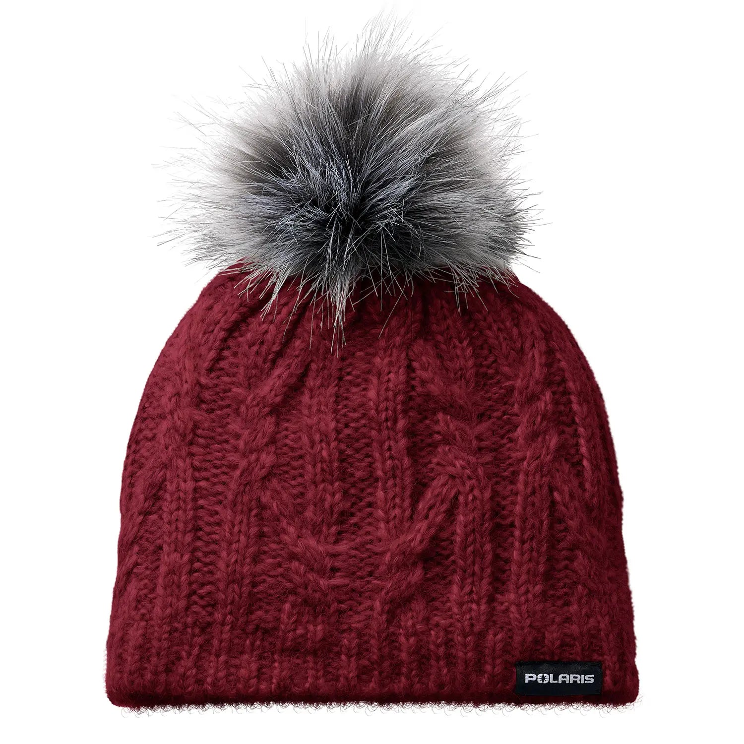 Women's Cable Knit Removable Pom Beanie