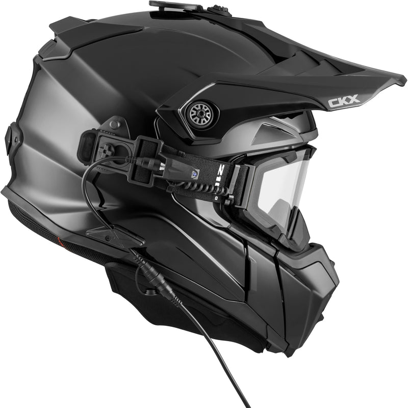 CKX Titan Original Fiberglass Electric Combo Helmet – Trail and Backcountry Solid - 210° Goggle Included