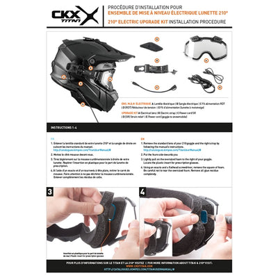 CKX Titan Original Carbon Electric Combo Helmet – Trail and Backcountry Solid - 210° Goggle Included