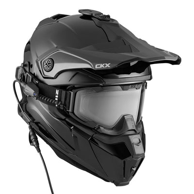 CKX Titan Original Fiberglass Electric Combo Helmet – Trail and Backcountry Solid - 210° Goggle Included