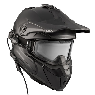CKX Titan Original Fiberglass Electric Combo Helmet – Trail and Backcountry Solid - 210° Goggle Included