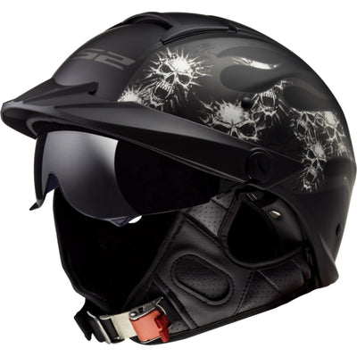 HELM REBELLION BONES BK MAT SUNV M LS2