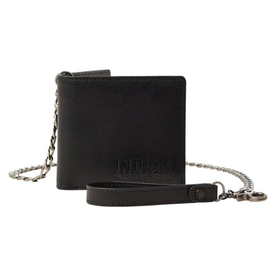 Leather Chain Wallet, Black