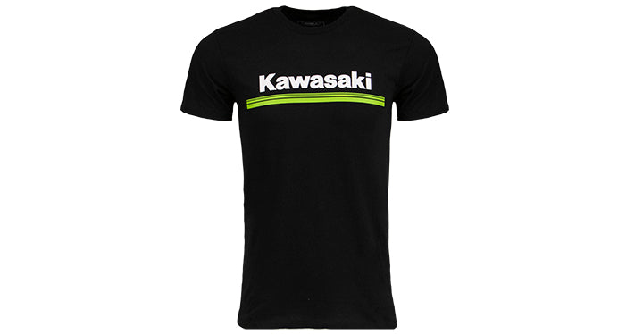 Kawasaki 3 Green Lines Logo T-Shirt Men's