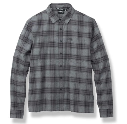 Men's Single Pocket Plaid Shirt - Gray