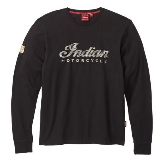 Men's Script Logo Long Sleeve Tee - Black