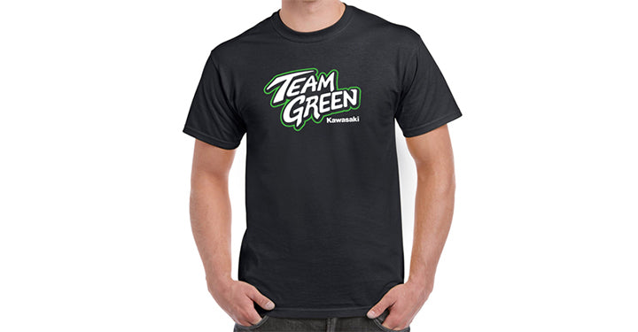 Kawasaki Team Green T-Shirt - Black Men's