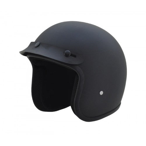 3/4 Open Face With Visor - Matte Black