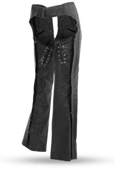 Women's Sissy Leather Chaps - Black