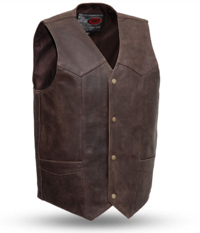 Men's Texan Leather Moto Vest