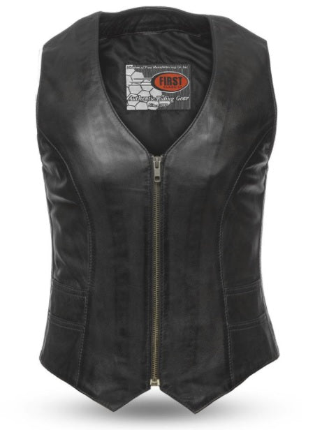 Women's Savannah Leather Moto Vest